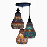 معلقة إضاءة ثلاثية E27 مصنوعة يدويا من موزايك