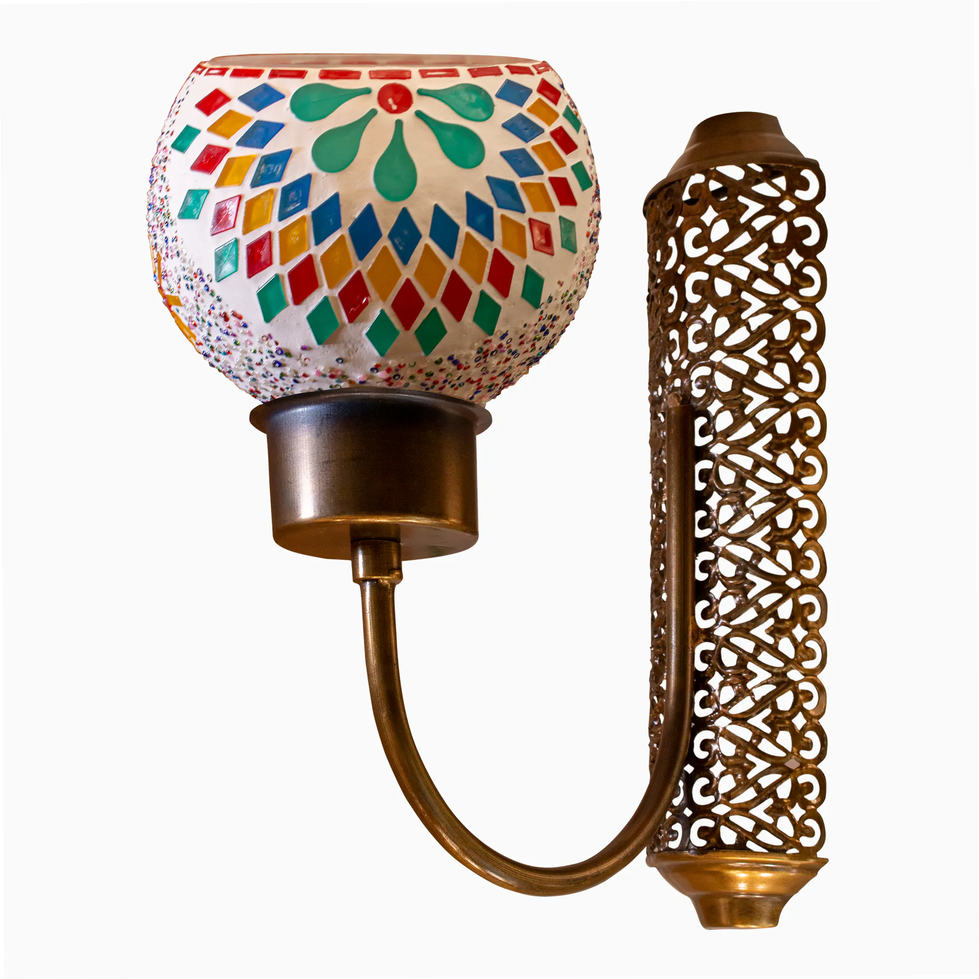 مصباح حائط بقاعدة معدنية E27 مصنوع يدويا من موزايك - الصورة 2