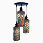 معلقة إضاءة ثلاثية E27 مصنوعة يدويا  من موزايك