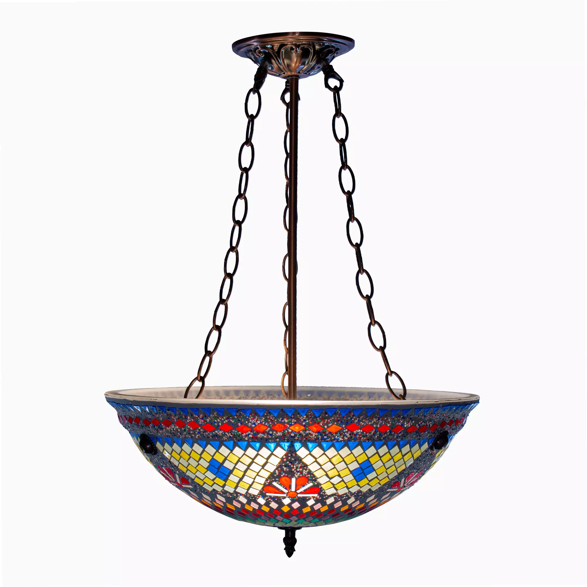 طبق عميق عدد 3 لمبة صناعة يدوية من الموزايك