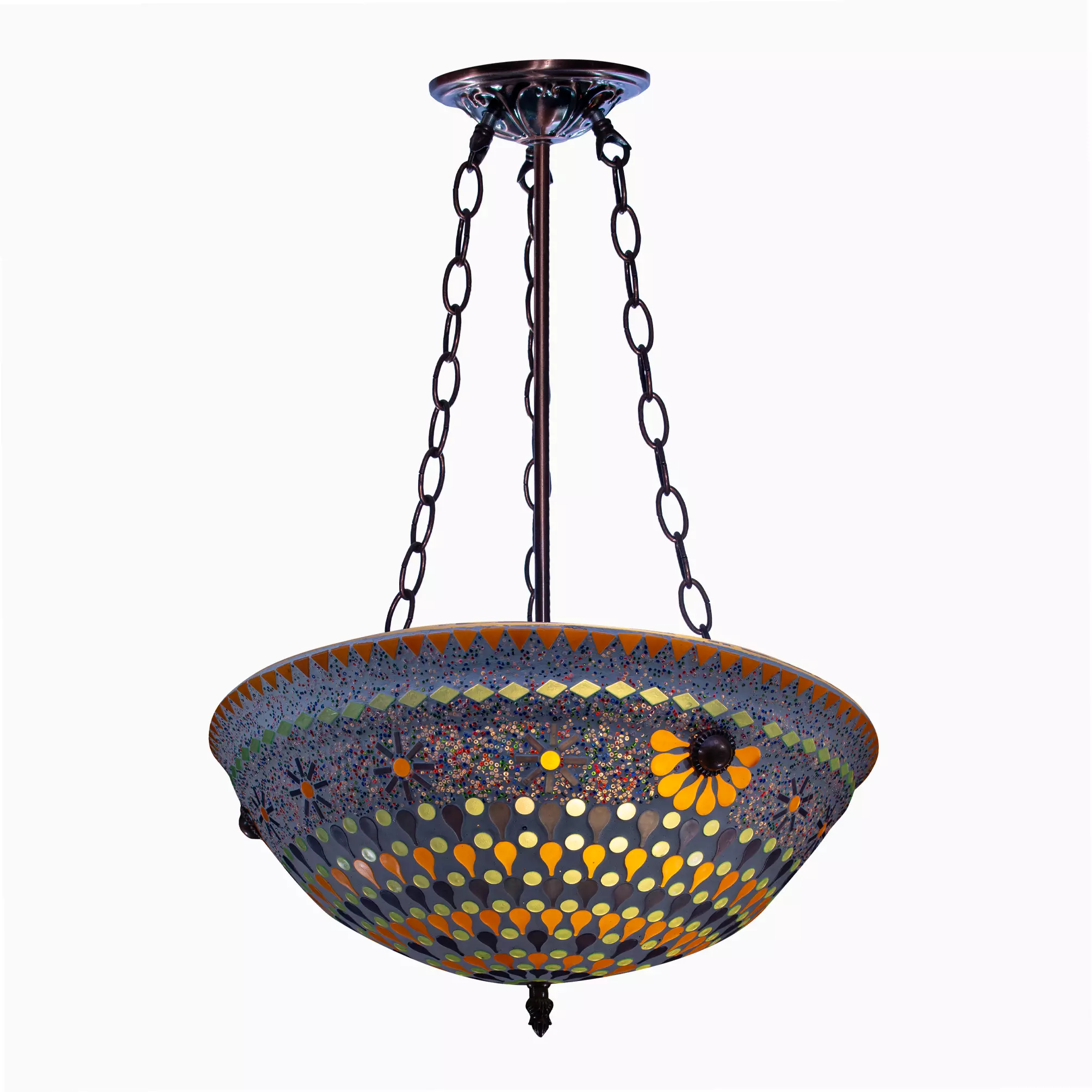 طبق عميق عدد 3 لمبة صناعة يدوية من الموزايك