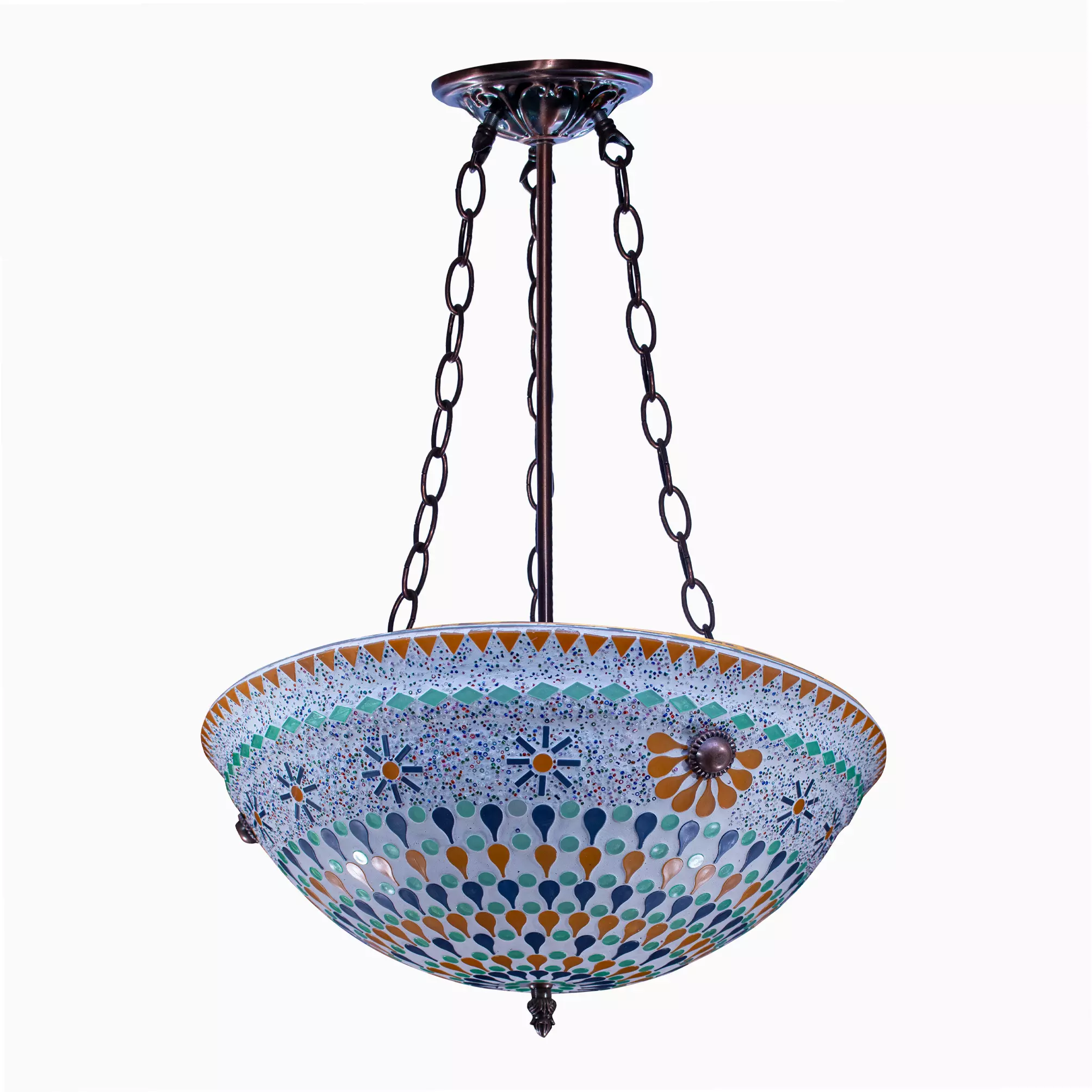 طبق عميق عدد 3 لمبة صناعة يدوية من الموزايك - الصورة 2