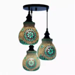 Mosaic Handmade Pendant Ceiling Hanging Light E27 - 3 lamps - Slate Shape