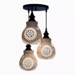 معلقة إضاءة ثلاثية E27 مصنوعة يدويا  من موزايك - شكل زلعة