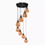 Mosaic Handmade Pendant Ceiling Hanging Light E27 - 8 lamps - Slate Shape
