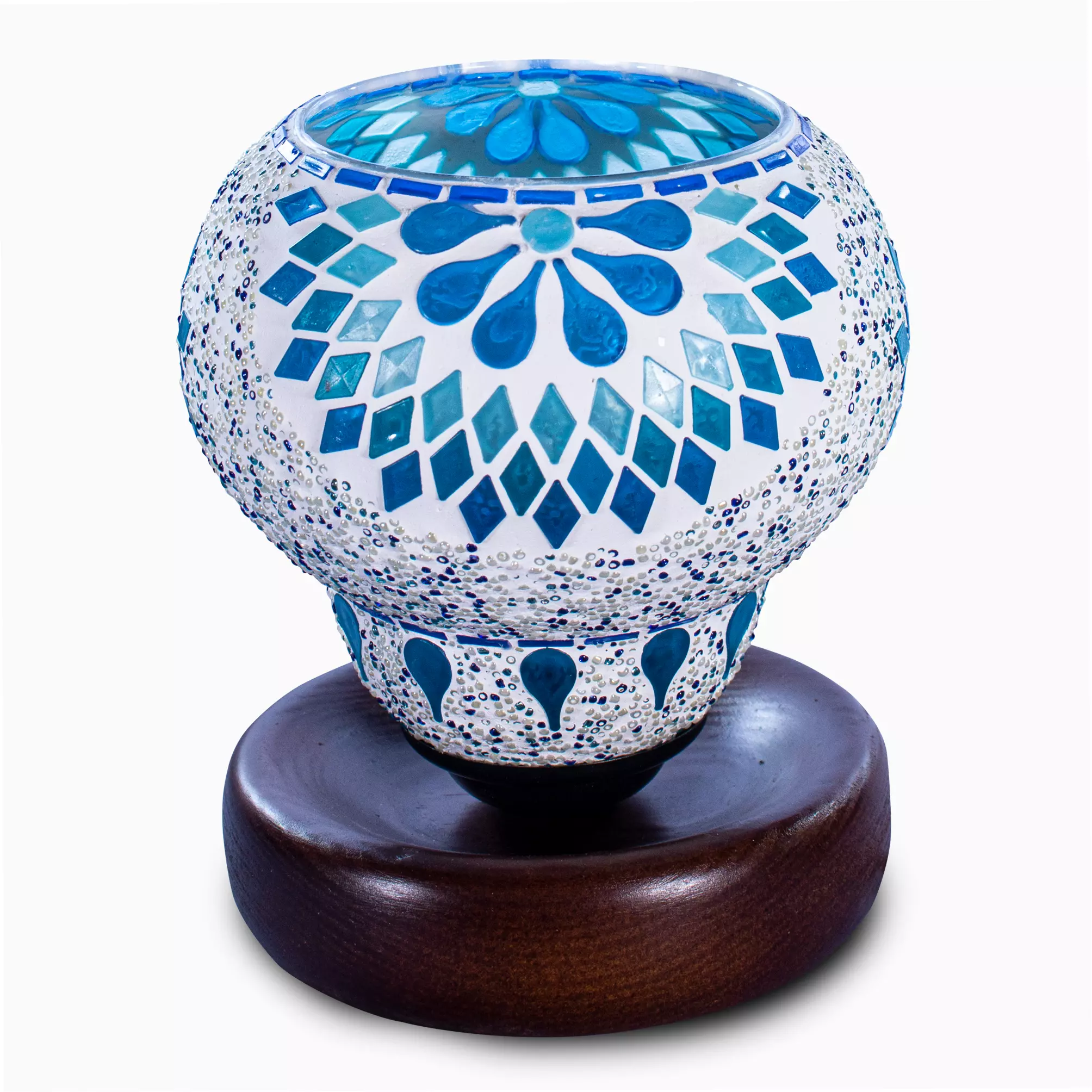 أسطوانة إضاءة للطاولة E27 مصنوعة يدويا من موزايك - شكل زلعة - الصورة 2